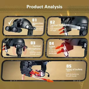 اسباب بازی کلاه پلیس چراغ قوه دار تیر پرتاب کن SWAT Commander Helmet Set_اسباب بازی مشاغل